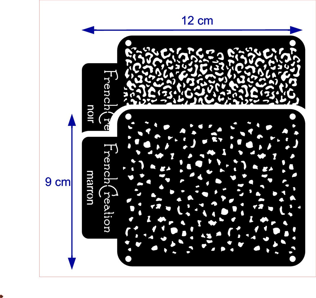 Pochoir de texture double 2 couleurs pour pâte polymère motif léopard, feuille de texture pour argile polymère en PVC souple et résistant