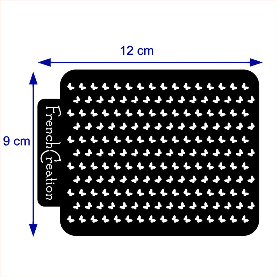 Pochoir de texture pour pâte polymère motif "Papillons", feuille de texture pour argile polymère en PVC souple et résistant