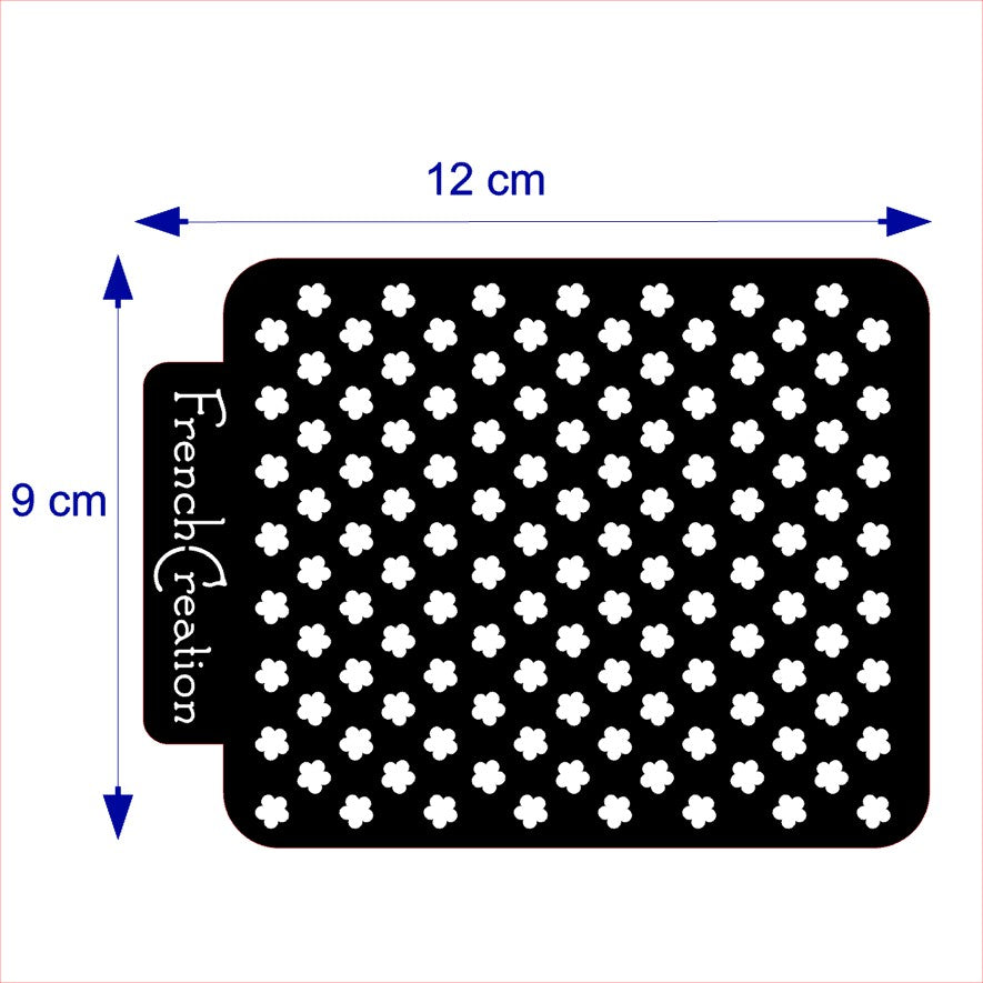 Pochoir de texture pour pâte polymère motif "Petites fleurs", feuille de texture pour argile polymère en PVC souple et résistant