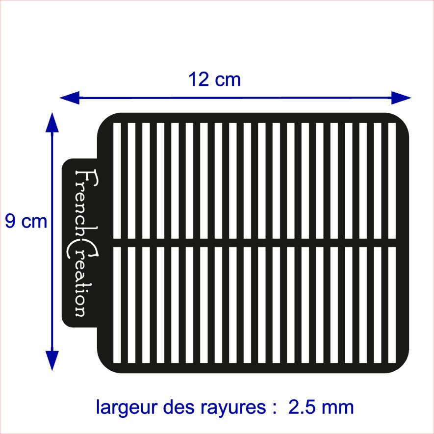 Pochoir de texture pour pâte polymère motif "rayures", feuille de texture pour argile polymère en PVC souple et résistant