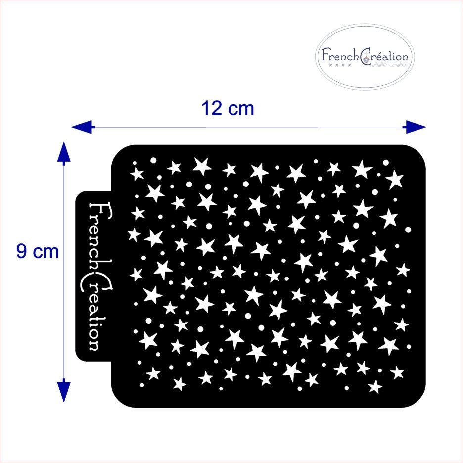 Pochoir de texture pour pâte polymère motif Etoiles, feuille de texture pour argile polymère en PVC souple et résistant