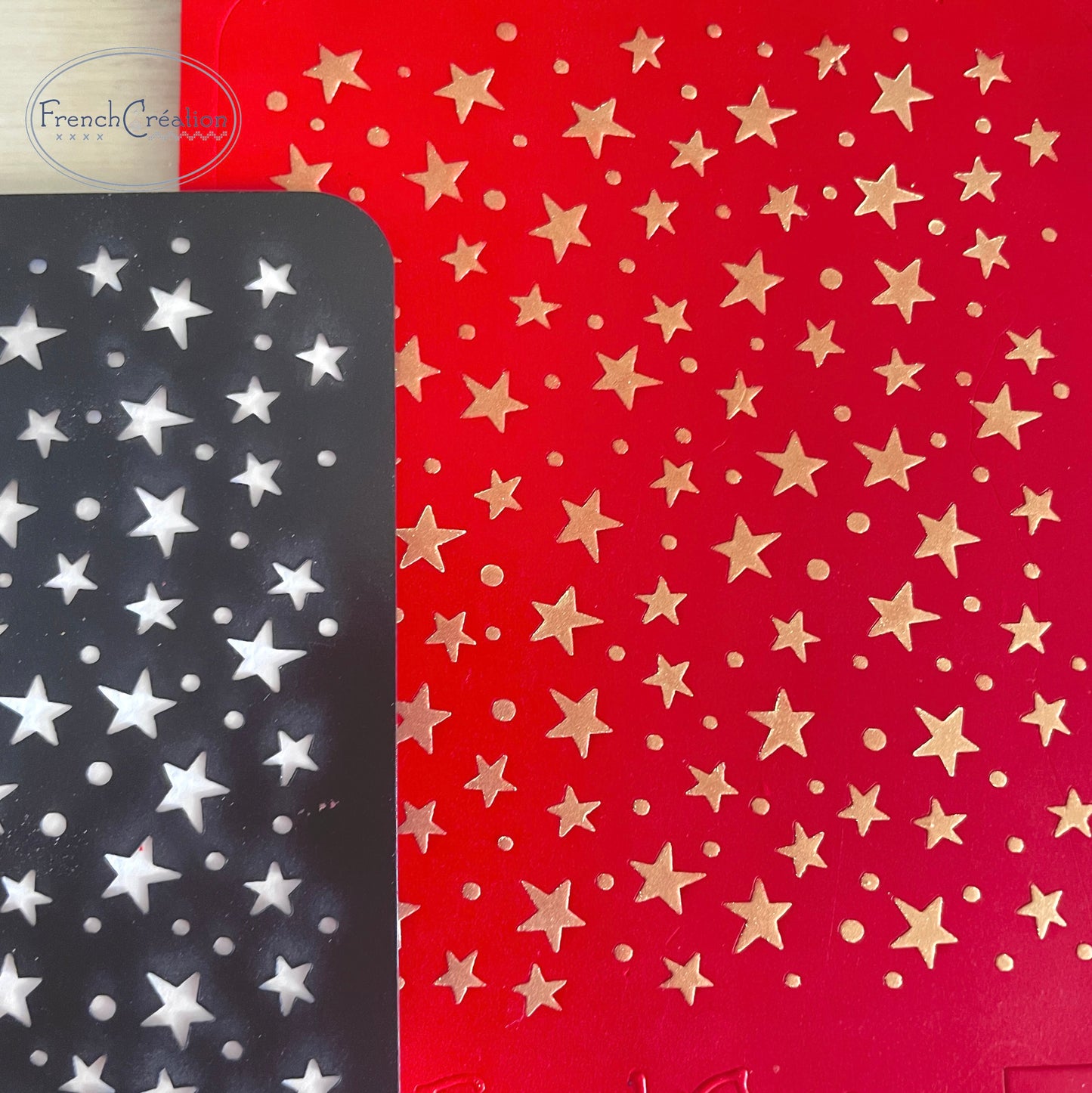 Pochoir de texture pour pâte polymère motif Etoiles, feuille de texture pour argile polymère en PVC souple et résistant