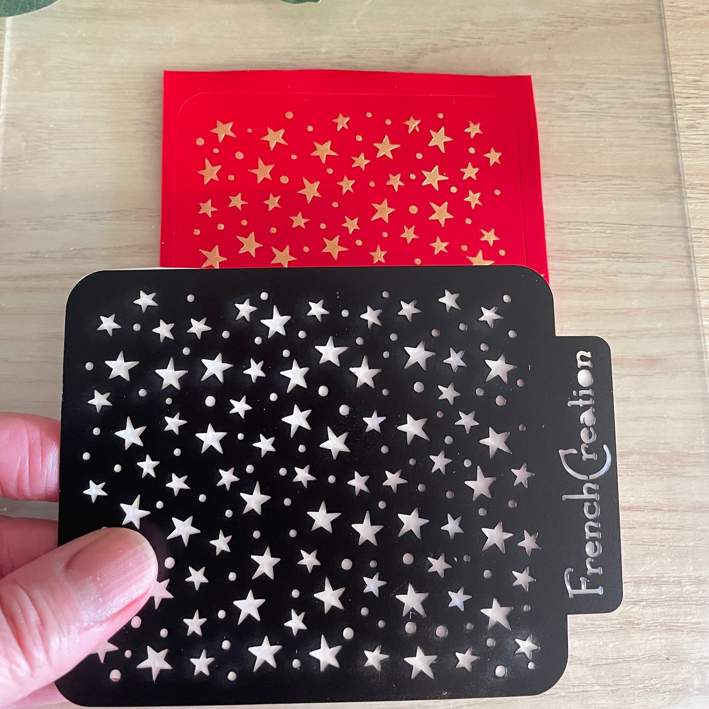 Pochoir de texture pour pâte polymère motif Etoiles, feuille de texture pour argile polymère en PVC souple et résistant