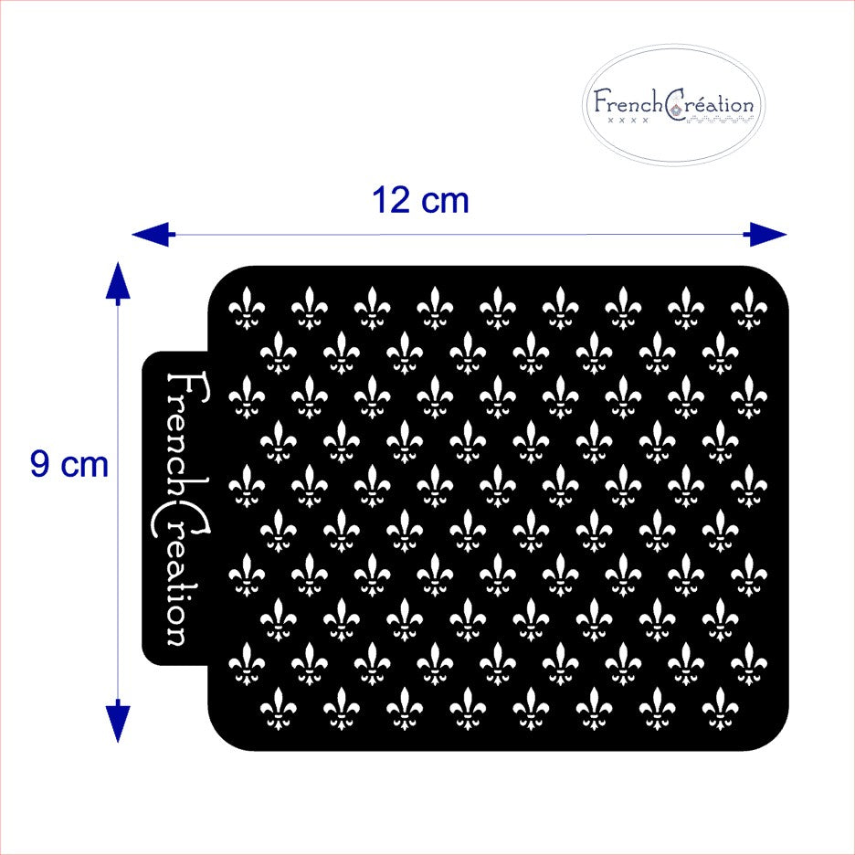 Pochoir de texture pour pâte polymère motif Fleurs de Lys, feuille de texture pour argile polymère en PVC souple et résistant