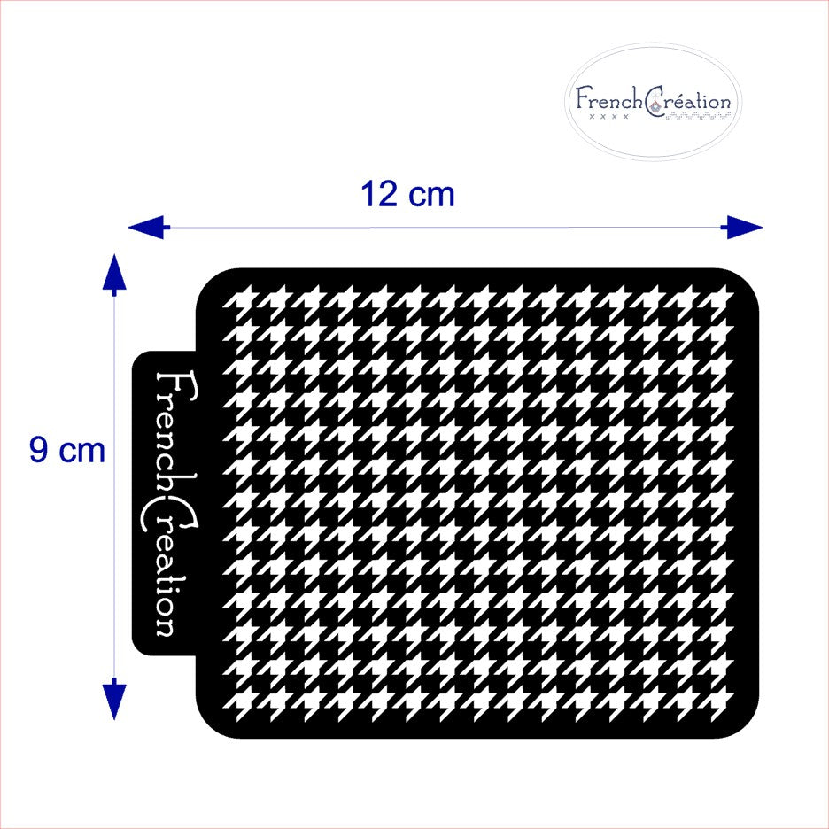 Pochoir de texture pour pâte polymère motif Pied de poule, feuille de texture pour argile polymère en PVC souple et résistant