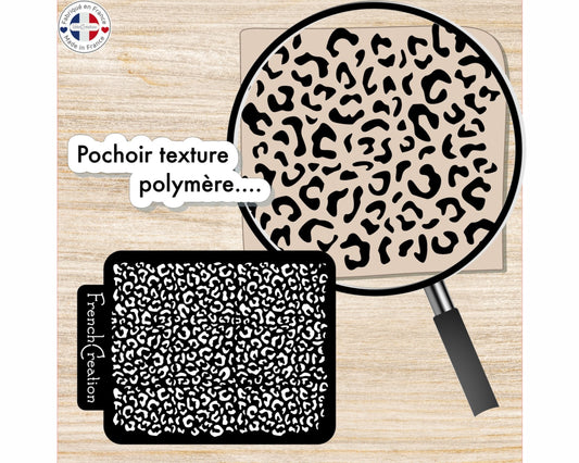 Pochoir de texture pour pâte polymère motif léopard, feuille de texture pour argile polymère en PVC souple et résistant