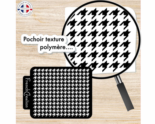 Pochoir de texture pour pâte polymère motif Pied de poule, feuille de texture pour argile polymère en PVC souple et résistant